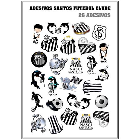 Adesivos Santos Futebol Clube Auto Colante Cartela