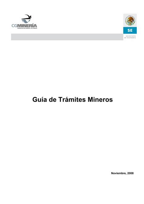 PDF Guía de Trámites Mineros gob mxeconomia gob mx files