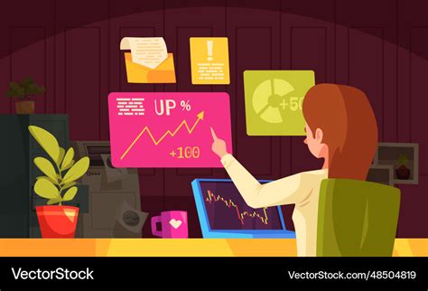 Stock market cartoon Royalty Free Vector Image