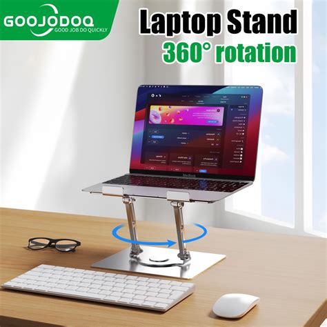 Goojodoq Laptop Stand Aluminum Adjustable Rotating Metal Alloy Large