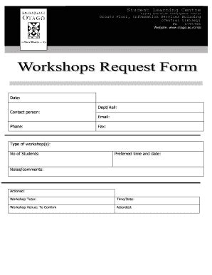 Workshop Request Form Fill Online Printable Fillable Blank PdfFiller