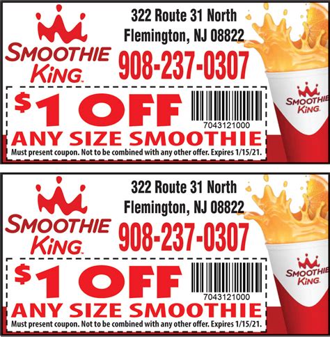 $1 OFF ON ANY SIZE SMOOTHIE | Online Printable Coupons: USA Local Free ...