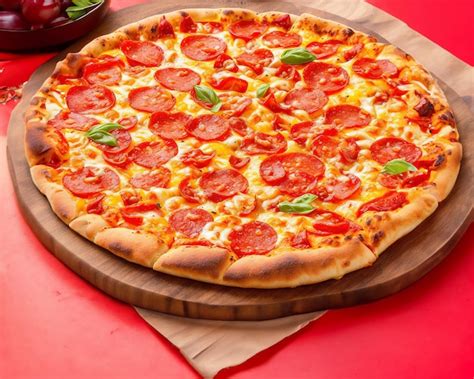 Premium Ai Image A Pizza With Melted Cheese And Pepperoni Slices