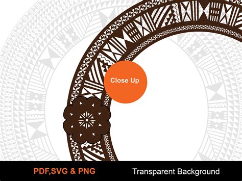 Kaiviti Kesakesa Masi Circle Tapa Tribal Frame Vector Cm X Cm