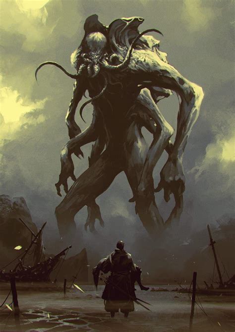 Cthulhu by Ömer Tunç Lovecraft monsters Dark fantasy art