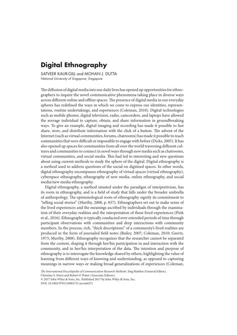 (PDF) Digital Ethnography