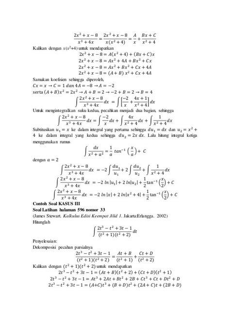 Integral Fungsi Rasional Rumus Dan Contoh Soal Kasus Nya Soal Cat Pdf