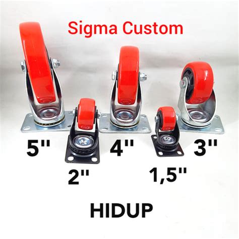 Jual Roda Pvc Merah Hidup Mati Rem Trolley Troli Wheel Pvc Red Hidup