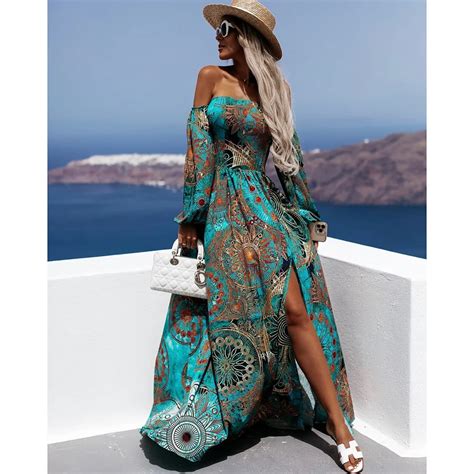 Vestido Bohemio Elegante De Verano Para Mujer Maxi Vestido Bandeau