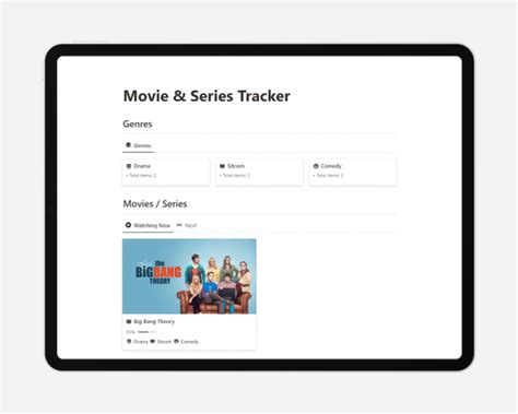 Notion Movie And Series Tracker Template Notion Template