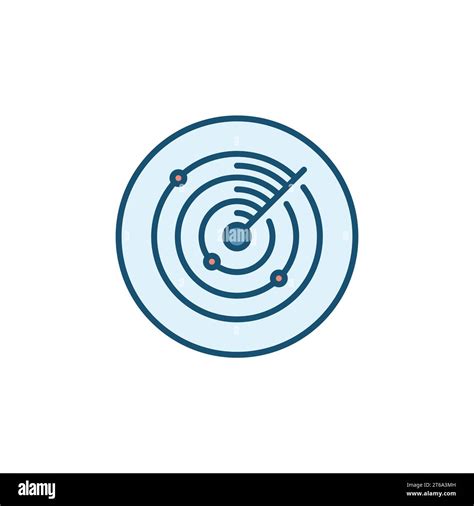 Radar Or Radio Waves Detection System Vector Round Concept Colored Icon