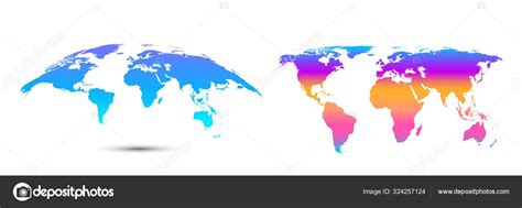 Mapa Del Mundo Abstracto De Colores De Moda En Blanco Vector De Stock