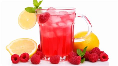 Premium Photo Refreshing Raspberry Lemonade Spritz On White Background