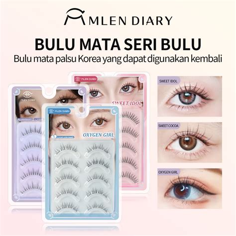 Jual MLEN DIARY Natural Nude Makeup Bulu Mata Palsu Utuh Bulu Mata Palsu DIY Yang Dapat