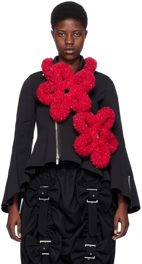 Red Floral Appliqu Harness By Noir Kei Ninomiya On Sale