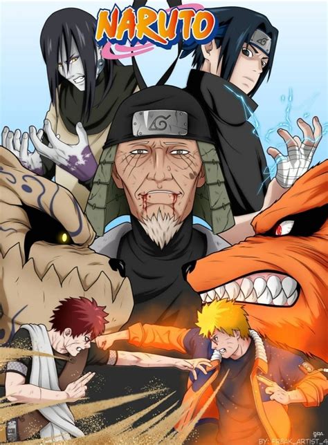 Orochimaru Vs Hiruzen & Gaara Vs Naruto y Sasuke | Naruto, Anime, Artist