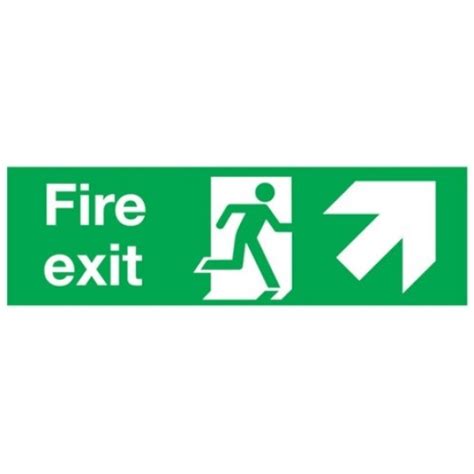 Up Right Fire Exit Sign 300mm X 100mm Photoluminescent