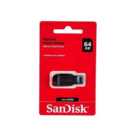 Pen Drive SanDisk Cruzer Blade 64GB USB 2 0 Preto E Vermelho Submarino