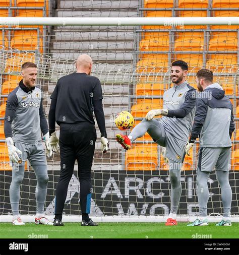 Wolverhampton UK 24th Dec 2023 Wolves Goalkeepers Warm Up Ahead Of