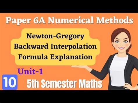 Degree 5th Sem Maths Paper 6A Numerical Methods Newton Gregory