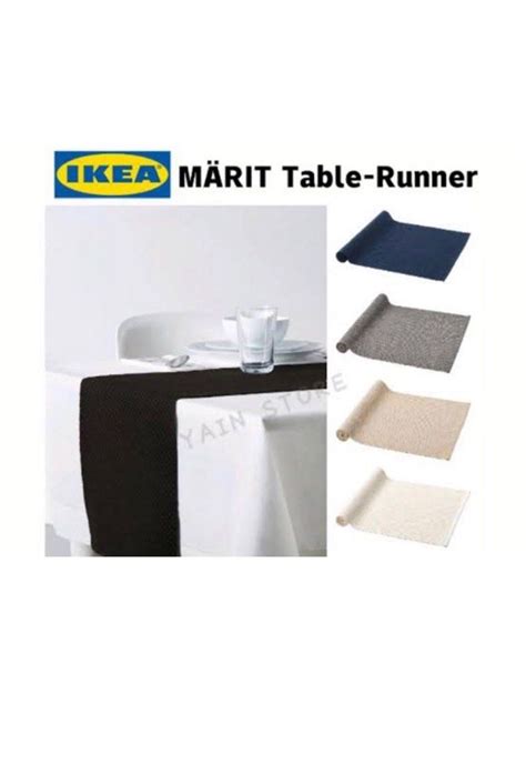 Ikea Marit Table Runner Warna Putih Off White Taplak Panjang Meja Makan