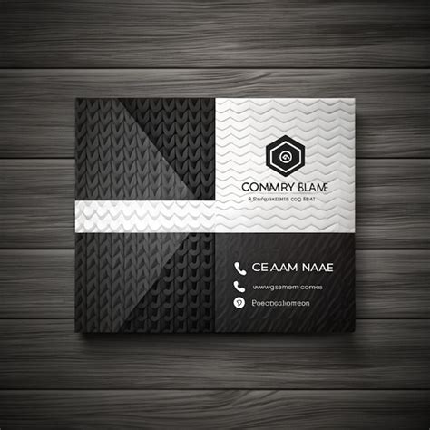 A Black And White Business Card With A Black And White Logo Premium