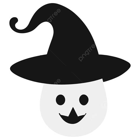 Ghost Wearing A Witchs Hat Vector Ghost Halloween Hat Png And Vector