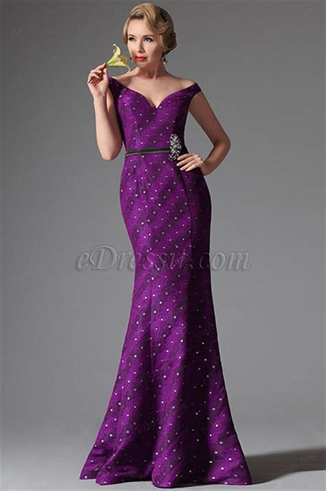 Edressit Off Shoulder Dark Magenta Evening Dress Prom Ball Gown 02146012