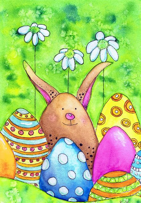 Atelier Aquarellzauber Blog Osterkarte Osterhase Und Frohe Ostern