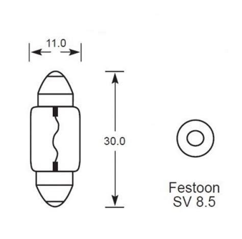 Festoon 11x30mm Festoon Bulb 11 X 30mm Other Bulbs Side Panel