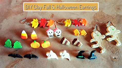 DIY Polymer Clay Fall Halloween Earrings YouTube