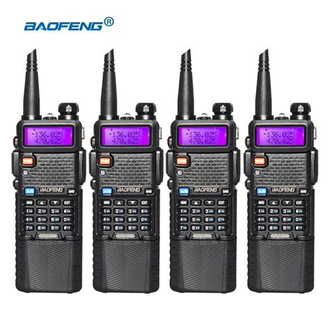 4pcs Lot Portable Baofeng UV5R Two Way Radio Big Battery 3800mAh Dual