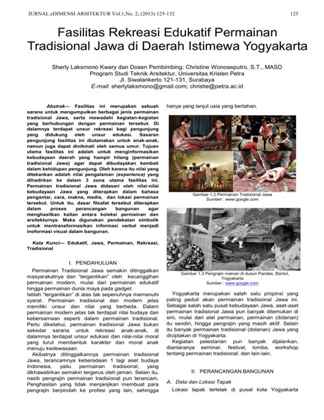 Fasilitas Rekreasi Edukatif Permainan Tradisional