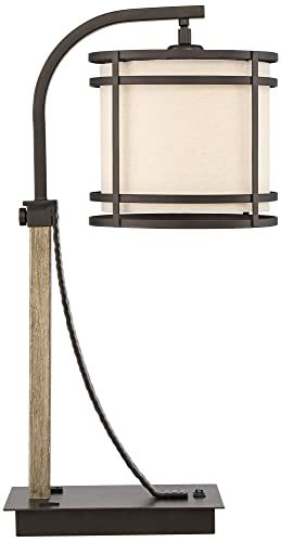 Franklin Iron Works Gentry Industrial Desk Table Lamp 22 High With Usb