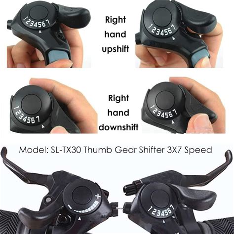 SOONHUA Bike Speed Shifter TX 30 Right Thumb Gear Shifter 1 Pair