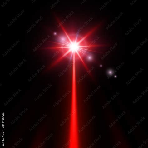 red laser beam. vector illustration Stock Vector | Adobe Stock