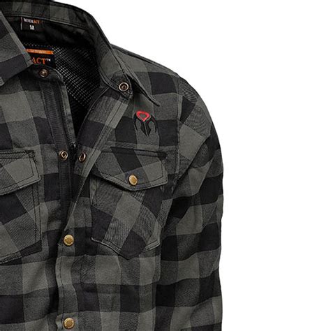 RIDERACT Motorcycle Flannel Shirt For Men Motorbike Riding Shirt With