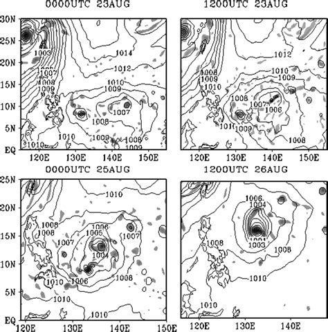 The Evolution Of Surface Pressure Fields Contour Hpa And 850 Hpa