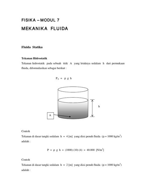 PDF Fisika Modul 7 Mekanika Fluida DOKUMEN TIPS