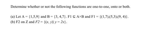 [solved] Determine Whether Or Not The Following Functions