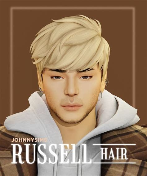 Russell Hair Johnnysims In 2024 Sims Hair Sims 4 Hair Male Sims