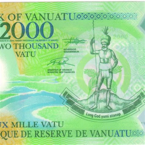 Vanuatu 2000 vatu 2014 unc polymer currency note - KB Coins & Currencies