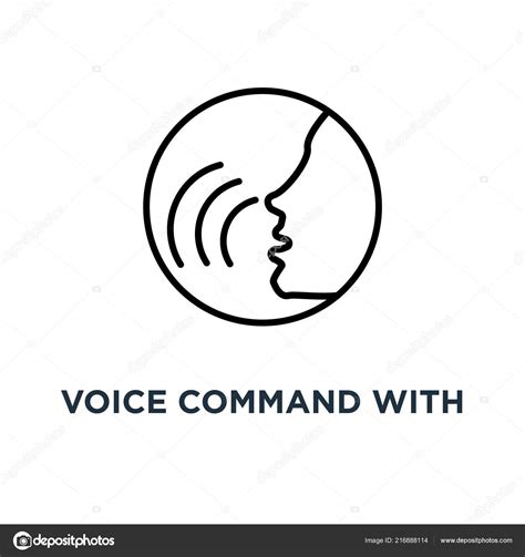 Comando Voz Con Icono Ondas Sonido Comando Voz Con Diseño Stock Vector By ©vectorstockcompany