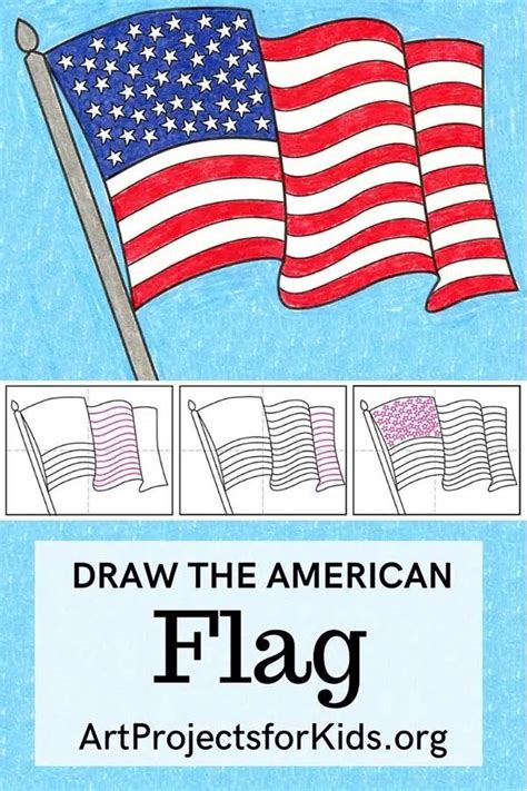 Easy How To Draw The American Flag Tutorial And American Flag Coloring