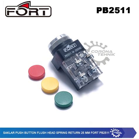 Jual Fort Pb Saklar Push Button Flush Head Spring Return Mm