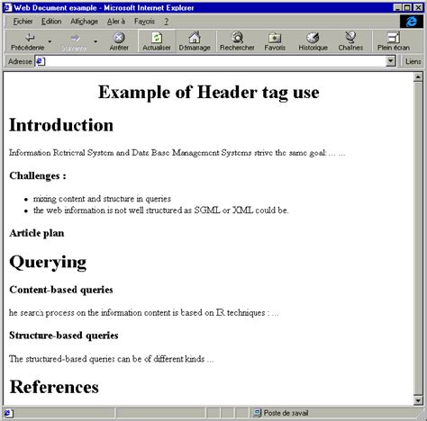 Example of a HTML page (source and appearance). | Download Scientific ...