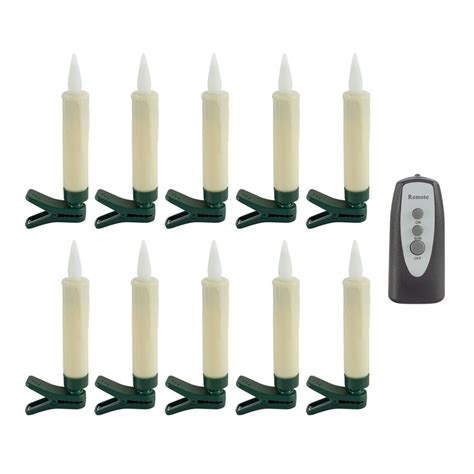 Clip On Christmas Tree Taper Candle Window Candle Battery Operated Set 10 With Remote Control