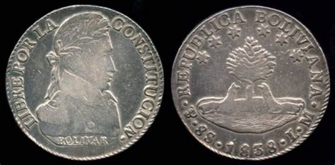 Lm Pts Bolivia Soles Simon Bolivar Au South American Coins