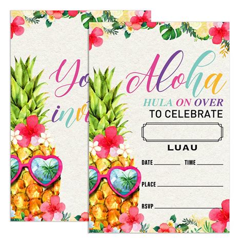 Amazon Udnadkex Birthday Invitations Luau Party For Girl With