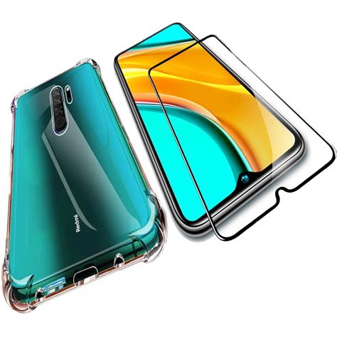 Kit Capa Case Capinha Anti Shock Xiaomi Redmi 9 Pelicula Vidro 3d